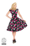 Hearts & Roses Psychobilly Skulls & Roses Tea Dress