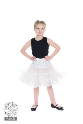 Hearts & Roses Kids Petticoat in White