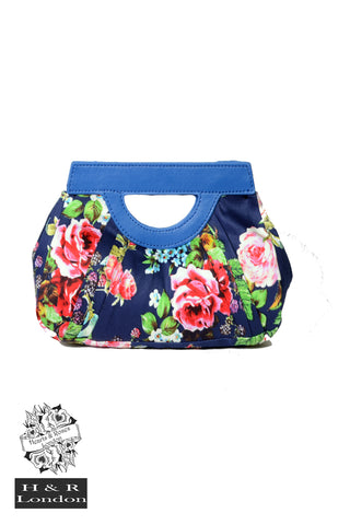 Hearts & Roses Navy Floral Clutch