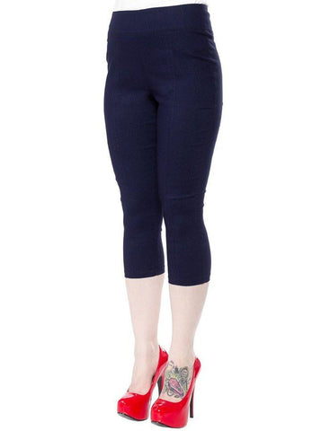 SOURPUSS FAUX DENIM SUGAR PIE CAPRIS