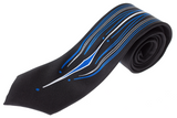 KUSTOM KREEPS PINSTRIPED TIE BLUE