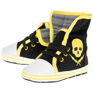 Sourpuss Skull and Lighting Bolt Crib Shoes