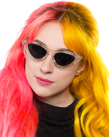 SOURPUSS CAT EYE SUNGLASSES GLITTER